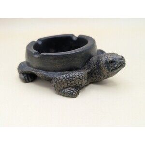 Resin Turtle Ashtray Faux Bronze Tortoise Cigarette Ash Tray Patio Home Decor